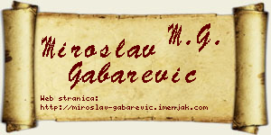 Miroslav Gabarević vizit kartica